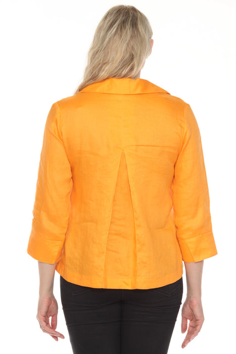 Joseph Ribkoff Collared V-Neck 3/4 Sleeve Linen Top 252933