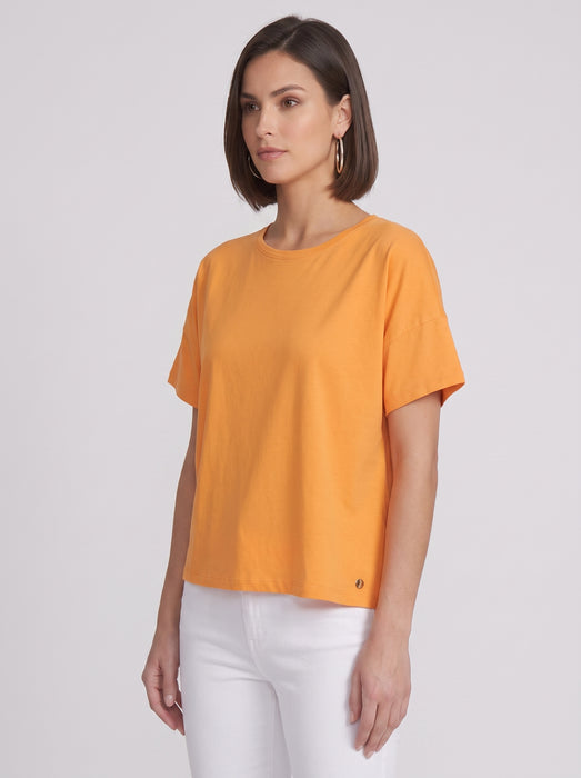 Joseph Ribkoff Casual Crew Neck Organic Cotton Top 252900