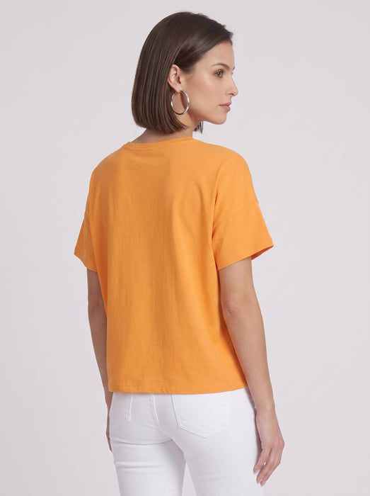 Joseph Ribkoff Casual Crew Neck Organic Cotton Top 252900