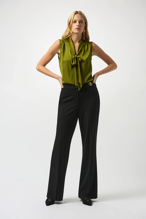 Joseph Ribkoff Artichoke V Neck with Tie Sleeveless Top 253225