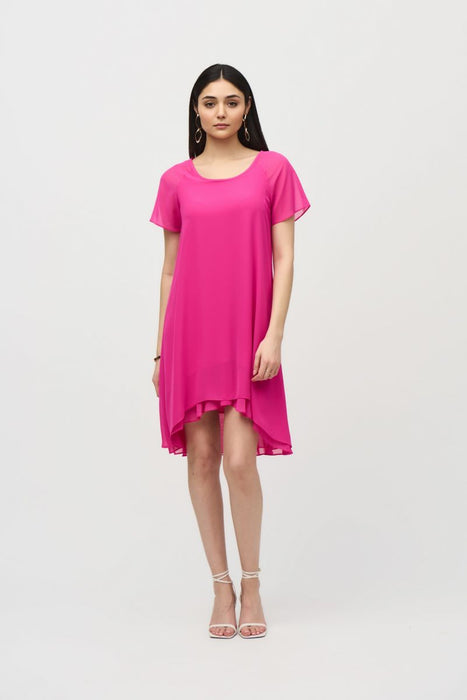 Asymmetric Chiffon Layered Trapeze Dress | Joseph Ribkoff AfterRetail Asymmetric Chiffon Layered Trapeze Dress | Joseph Ribkoff AfterRetail