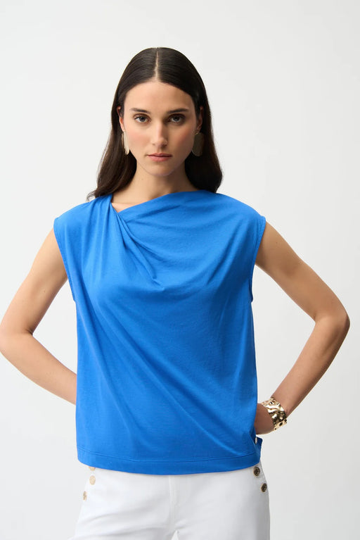 Joseph Ribkoff 261964 Asymmetrical Collar Sleeveless Top