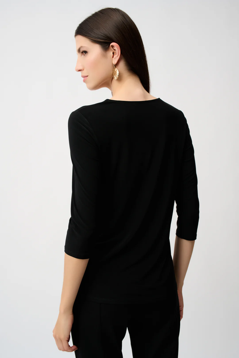 Joseph Ribkoff Asymmetrical Scoop Neck 3/4 Sleeves Tunic Top 253027