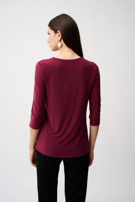 Joseph Ribkoff Asymmetrical Scoop Neck 3/4 Sleeves Tunic Top 253027