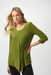 Joseph Ribkoff 253027 Artichoke Asymmetrical Scoop Neck 3/4 Sleeves Tunic Top