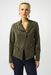 Joseph Ribkoff 253915 Avocado Long Sleeve Faux Suede Motto Jacket