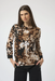 Joseph Ribkoff 254065 Beige/Black Animal Print Mock Neck Long Sleeves Top