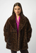 Joseph Ribkoff 253937 Beige/Black Leopard Print Faux Fur Double-Breasted Coat