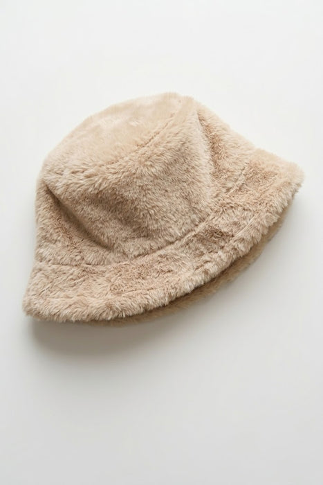 Joseph Ribkoff Beige Faux Fur Bucket Hat 253975
