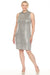 Joseph Ribkoff Style 252216 Beige/Gold Metallic Mock Neck Sleeveless Dress