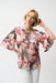 Joseph Ribkoff 261068 Beige/Multi FloralCollared Flared 3/4 Sleeve Top