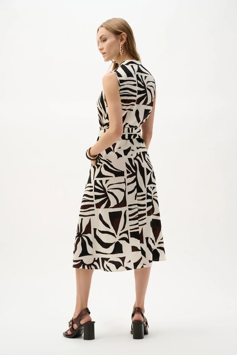 Joseph Ribkoff Beige/Multi Tropical Fit And Flare Wrap Dress 262226
