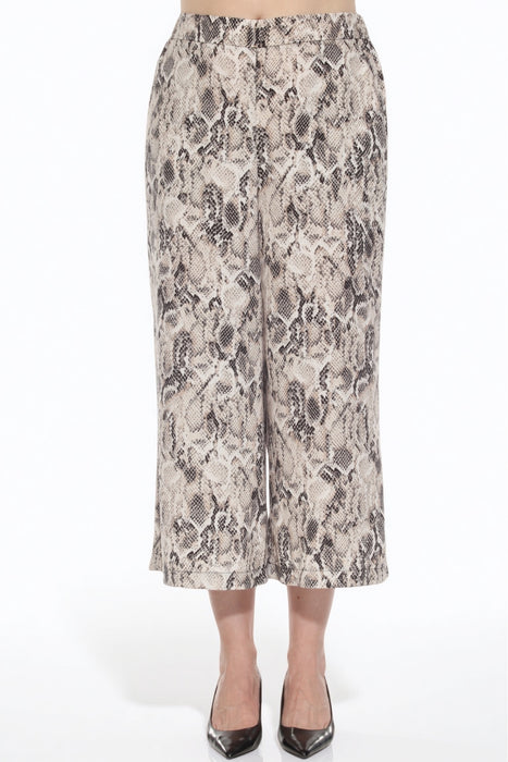 Joseph Ribkoff Style 252239 Beige/Multi Snakeskin Print Culotte Pants