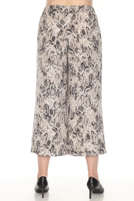 Joseph Ribkoff Beige/Multi Snakeskin Print Culotte Pants 252239