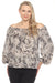 Joseph Ribkoff Style 252241 Beige/Multi Snakeskin Print Off-Shoulder Puff Sleeve Top