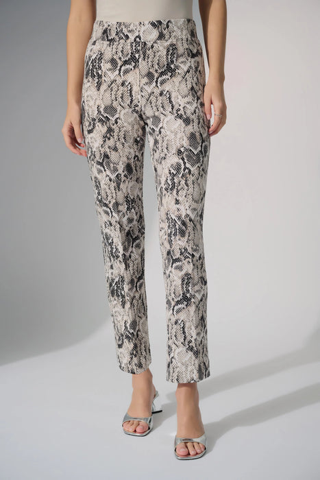 Joseph Ribkoff Style 252238 Beige/Multi Snakeskin Print Straight Leg Pants