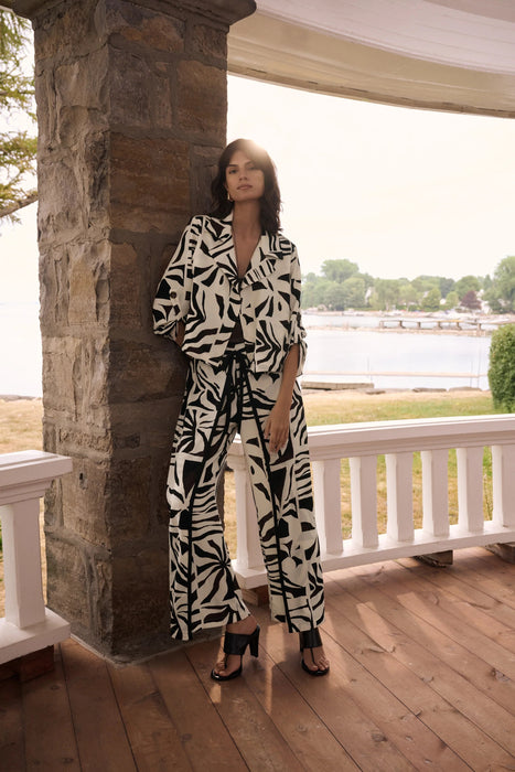 Joseph Ribkoff Beige/Multi Tropical Print Boxy Blazer 262193