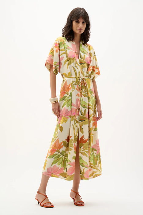 Joseph Ribkoff Beige/Multi Floral Tropical Maxi Dress 262177