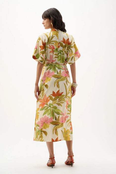 Joseph Ribkoff Beige/Multi Floral Tropical Maxi Dress 262177
