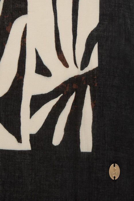 Joseph Ribkoff Beige/Multi Tropical Print Fringe Scarf 262967