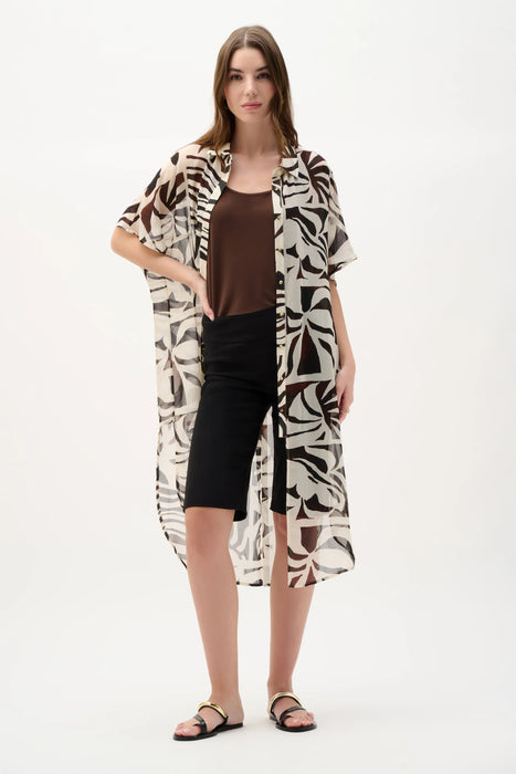 Joseph Ribkoff Printed Button-Down Straight Blouse 262949