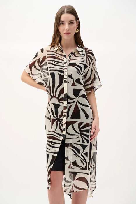 Joseph Ribkoff Printed Button-Down Straight Blouse 262949