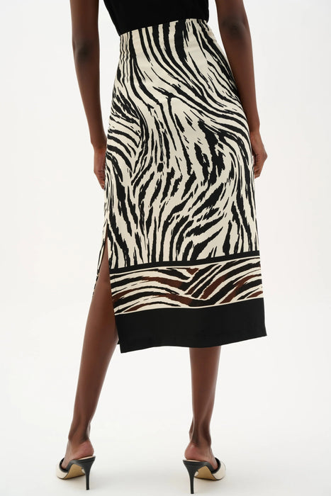 Joseph Ribkoff Beige/Multi Woven Animal Print Midi Skirt 262050