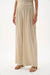 Woman wearing Joseph Ribkoff beige off-white stripe wide leg pull-on pants