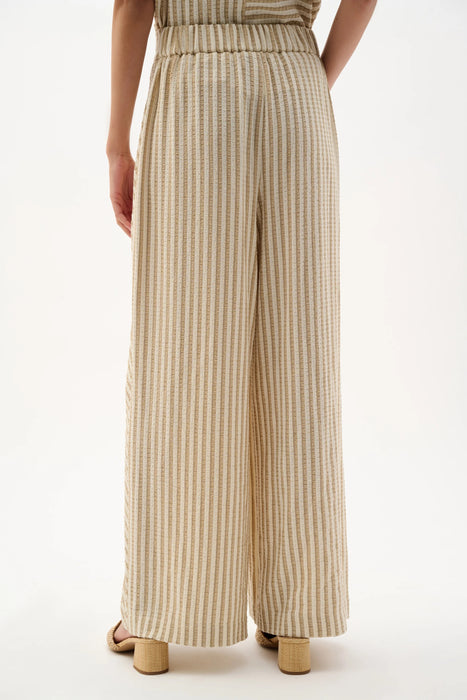 Joseph Ribkoff Beige/Off-White Striped Pull-On Palazzo Pants 262098