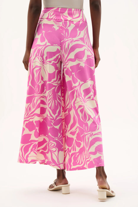 Joseph Ribkoff Beige/Pink Floral Pull-On Culotte Pants 262125