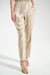 Woman wearing Joseph Ribkoff beige vanilla abstract print pull-on pants