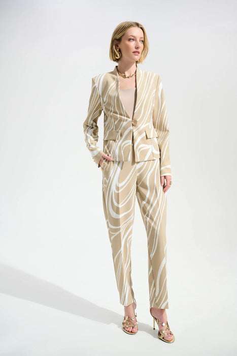 Joseph Ribkoff Beige/Vanilla Abstract Pull-On Straight Pants 261751