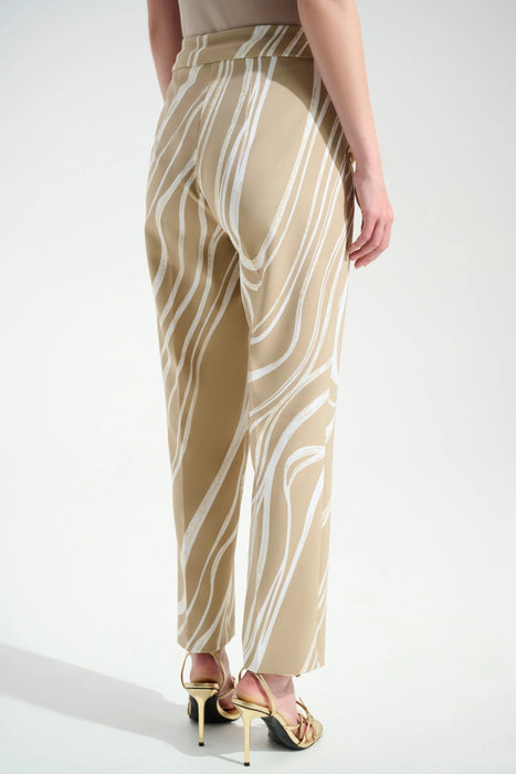 Joseph Ribkoff Beige/Vanilla Abstract Pull-On Straight Pants 261751