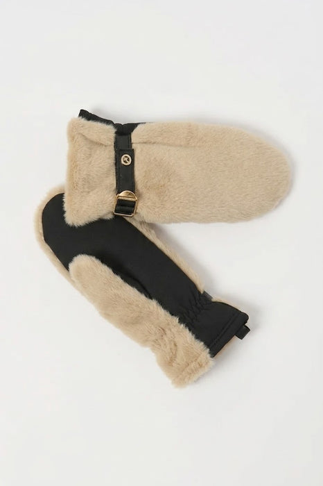 Joseph Ribkoff Belted Jewel Embellished Faux Fur Gloves 253977