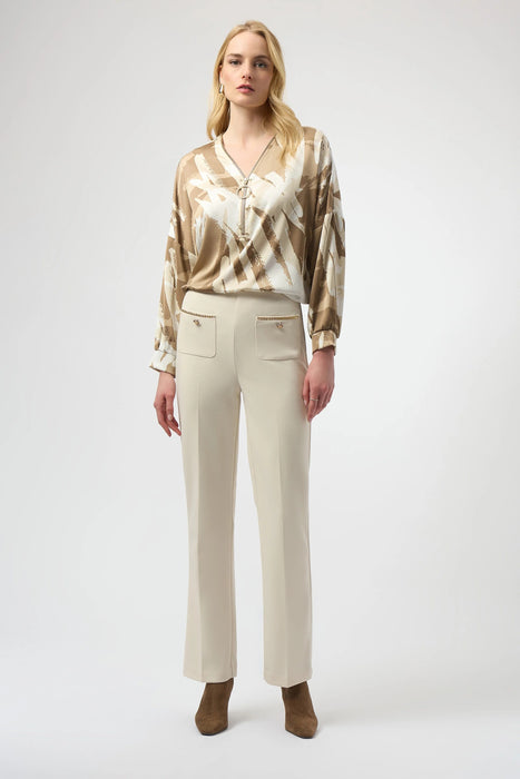 Joseph Ribkoff Chain Detail Pull On Straight Pants 254043