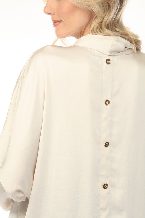 Joseph Ribkoff Cowl Neck Satin Boxy Tunic Top 254217