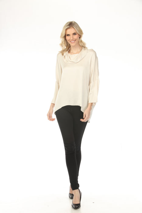 Joseph Ribkoff Cowl Neck Satin Boxy Tunic Top 254217