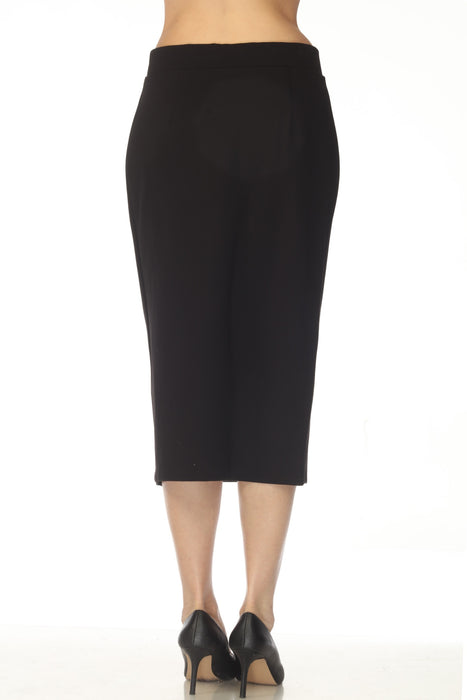 Joseph Ribkoff Black Asymmetric Slit Midi Pencil Skirt 254001