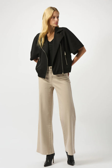 Joseph Ribkoff Black Asymmetrical Scuba Boxy Jacket 253241