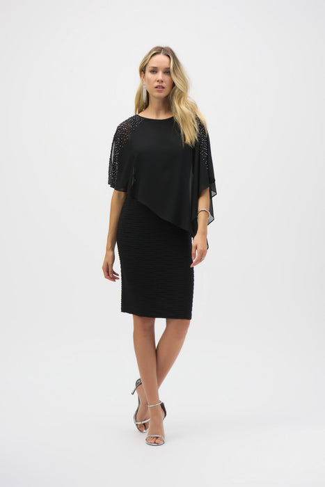 Joseph Ribkoff Beaded Chiffon Overlay Sheath Dress 243728 AfterRetail Joseph Ribkoff Beaded Chiffon Overlay Sheath Dress 243728 AfterRetail