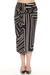 Joseph Ribkoff Style 252187 Black/Beige Geometric Faux Wrap Midi Skirt