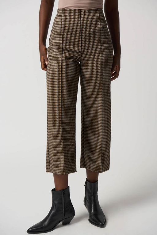 Joseph Ribkoff Style 233249 Black/Beige Houndstooth Pull On Culotte Pants