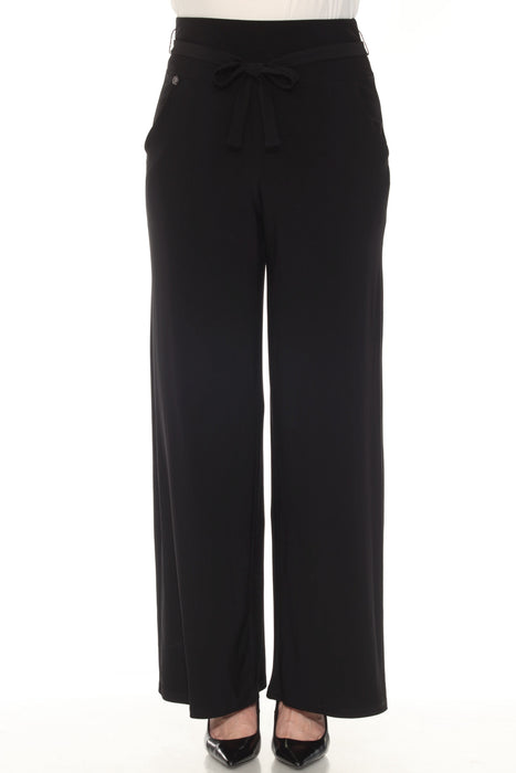 Joseph Ribkoff Style 251249 Black Belted Pull On Wide Leg Pants