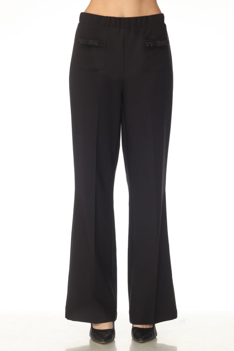 Black flared pant with front pockets and bow detail from Joseph Ribkoff