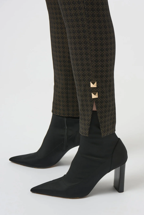Joseph Ribkoff Black/Bronze Geometric Print Pull On Pants 254078