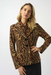 Joseph Ribkoff 253051 Black/Brown Animal Print Fitted Blazer Jacket