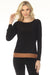Woman wearing a color block top withe brown faux suede hem from Joseph Ribkoff