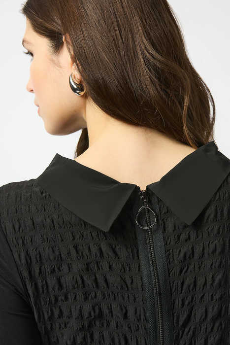 Joseph Ribkoff Black Bubble Asymmetrical Cocoon Midi Dress 253085