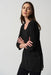 Joseph Ribkoff Style 233190 Black Burnout Mesh Hem 3/4 Sleeve Tunic Top