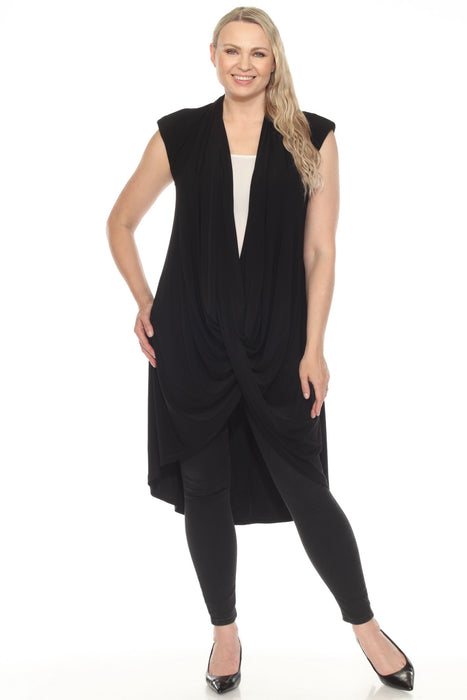 Joseph Ribkoff Style 251052 Black Cap Sleeve Longline Cover Up